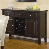 Coaster Carter Buffet Style Server in Dark Brown Wood Finish
