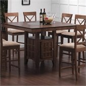 Coaster Hyde Counter Height Dining Table with Storage in Cappuccino in Walnut