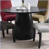 Coaster Amhurst Single Pedestal Round Dining Table in black Satin Finish