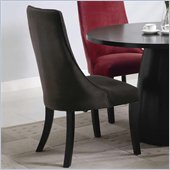 Coaster Amhurst Black Finished Dining Side Chair with Brown Upholstery
