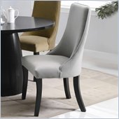 Coaster Amhurst Black Finished Dining Side Chair with Gray Upholstery