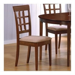 Coaster Hyde Wheat Back Side Chair with Fabric Seat in Walnut