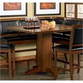 Coaster Lancaster Counter Height Pedestal Table in Distressed Dark Brown Finish