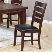Coaster Imperial Ladder Back Side Chair with Upholstered Seat in Rustic Oak