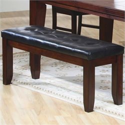 Coaster Imperial Dining Height Upholstered Bench in Rustic Oak Finish