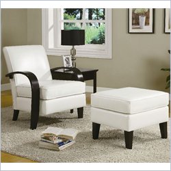 Coaster Accent Seating Bentwood Chair with Ottoman in Beige