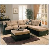Coaster Harlow Two Tone Sectional Sofa in Tan and Dark Brown