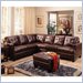 Coaster Samuel 4 Piece Leather Sectional Sofa in Chocolate