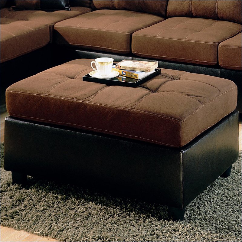 Wayfair - Wildon Home Bailey Two Tone Microfiber Ottoman in Chocolate