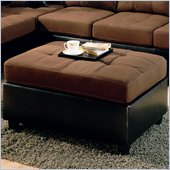 Coaster Harlow Ottoman in Chocolate and Dark Brown Faux Leather