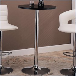 Coaster  Furniture Round Pub Table in Black & Chrome