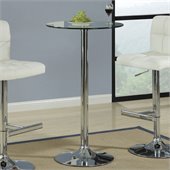 Coaster Glass Top Round Bar Table with Chrome Base