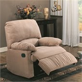 Coaster Casual Microfiber Recliner Chair in Light Brown