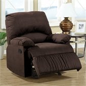 Coaster Casual Microfiber Recliner Chair in Chocolate