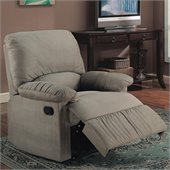 Coaster Casual Microfiber Recliner Chair in Sage