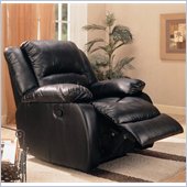 Coaster Faux Leather Rocker Recliner in Black