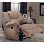 Coaster Palo Padded Microfiber Rocker Recliner in Mocha