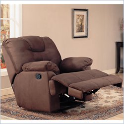 Coaster Rocker Recliner in Chocolate Finish Furniture Living Room Recliners Coaster 364643
