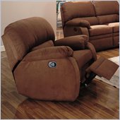 Coaster Paulina Microfiber Rocker Recliner Chair in Chocolate