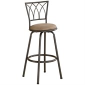 Coaster 29 Inch Metal Bar Stool in Blk/Brown