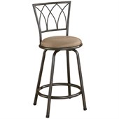 Coaster 24 Inch Metal Bar Stool in Blk/Brown