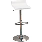 Coaster 29 Height Adjustable Bar Stool with Chrome Base in White