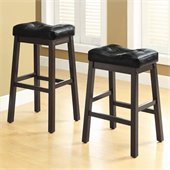Coaster Sofie 24 Upholstered Seat Bar Stool in Black