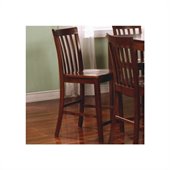 Coaster Pines Counter Height Slat Back Chair in Walnut