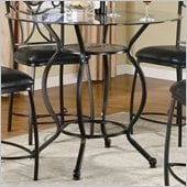 Coaster Monroe Counter Height Dining Table with Round Beveled Glass Top