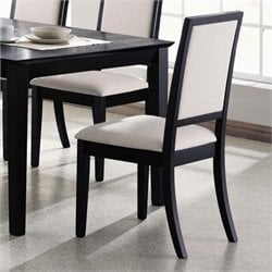 Coaster Lexton Upholstered Dining Side Chair in Black/Creme