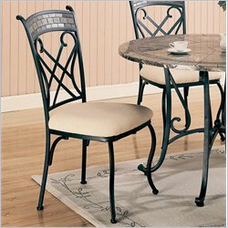 Coaster Ardith Dining Chair with Marble Style Inlay in Black