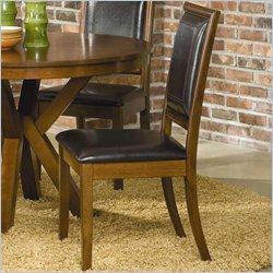 Coaster Sylvania Faux Leather Parson Side Chair in Warm Walnut Finish by Coaster