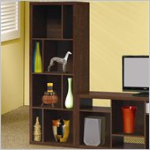 Coaster Bookcases Contemporary Asymmetrical Bookcase in Dark Oak