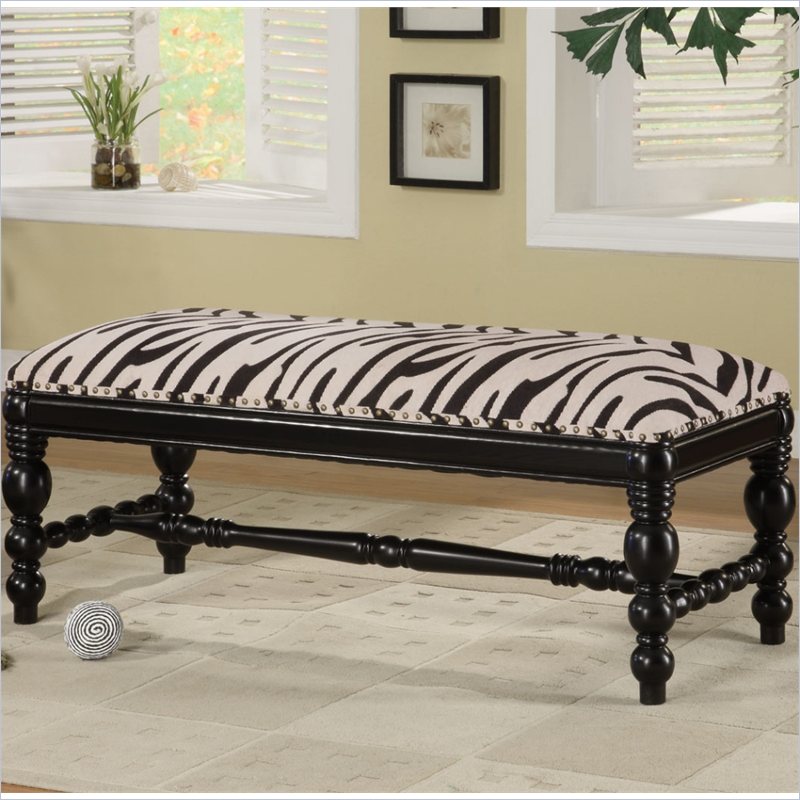 Wayfair - Wildon Home Zebra Print Bench in Deep Black