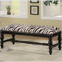 Coaster Benches Upholstered Zebra Print Bench