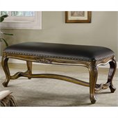 Coaster Benches Traditional Upholstered Bench in Black