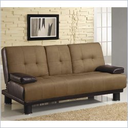 Coaster Sofa Beds Two Tone Convertible Sofa Bed w/ Drop Down Console Best Price