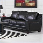 rent to own furniture Coaster Finley Contemporary Leather Sofa in Black