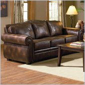 rent to own furniture Coaster Dean Traditional Leather Look Camel Back Sofa 