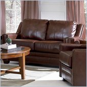 rent to own furniture Coaster Gibson Contemporary Leather Loveseat in Brown