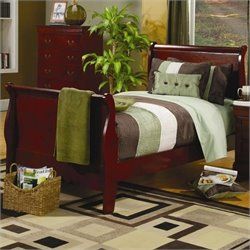 Coaster Saint Laurent Sleigh Bed in Cherry Finish-King