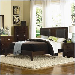 Coaster Tiffany Upholstered Platform Bed in Deep Brown Finish