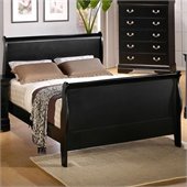 Coaster Louis Philippe Sleigh Bed in Black Finish