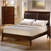 Coaster Tamara Faux Leather Upholstered Platform Bed in Walnut Finish