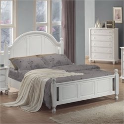 Coaster Kayla Panel Bed in Distressed White Finish