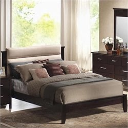 Coaster Kendra Upholstered Platform Bed in Mahogany Finish-California King