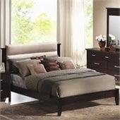 Coaster Kendra Upholstered Platform Bed in Mahogany Finish