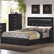 ADD TO YOUR SET: Coaster Dylan Faux Leather Upholstered Low Profile Bed in Black Finish