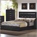 Coaster Dylan Faux Leather Upholstered Low Profile Bed in Black Finish-California King