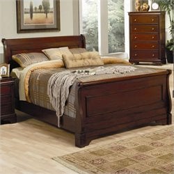 Coaster Versailles Sleigh Bed in Deep Mahogany